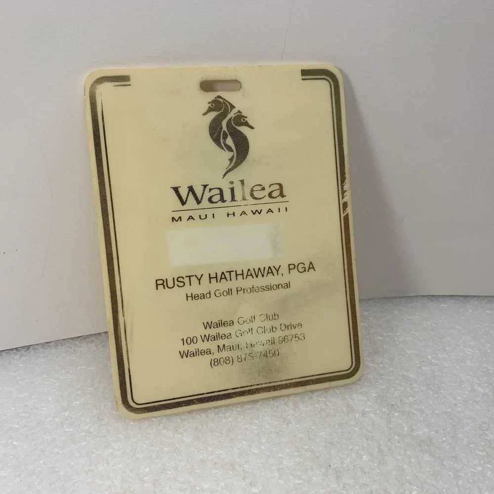 Wailea Maui Hawaii Bag Luggage Tag Shinwa‎ Golf Group, Seahorse Logo